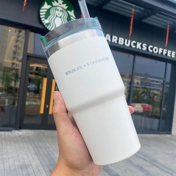 Stanley + Starbucks 20oz Stainless steel travel cup, comes with a flow lid and straw-Zenstoo - F.Z.E