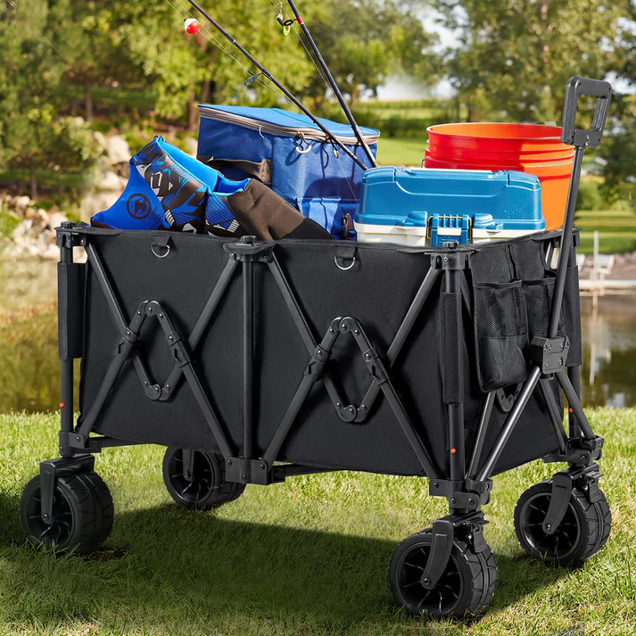 Folding Utility Trolley Cart with All-Terrain Wheels-Zenstoo - F.Z.E