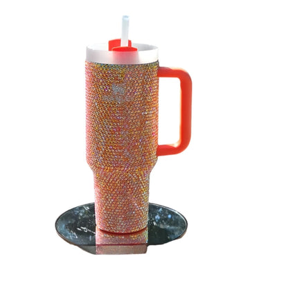 Insulated Stainless Steel Studded Tumbler with Lid and Straw-Zenstoo - F.Z.E